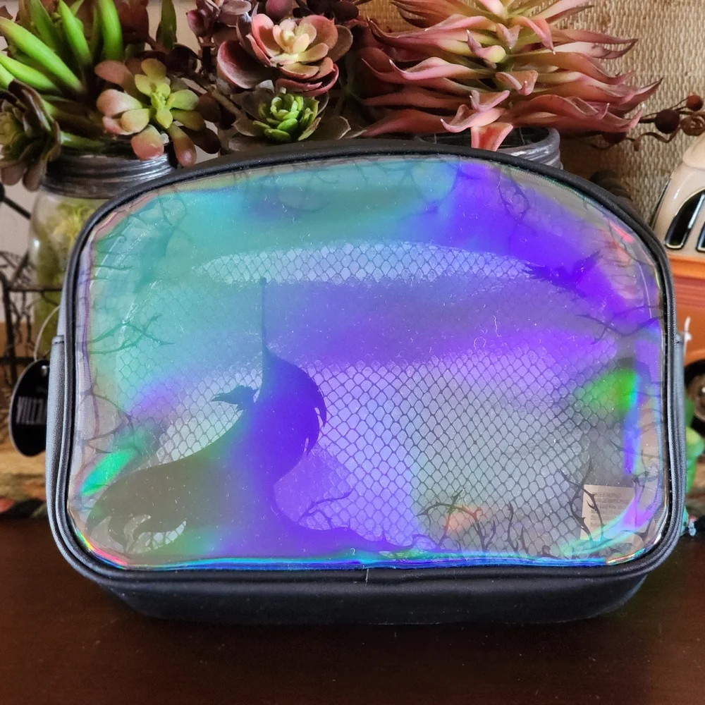 DISNEY Maleficient Holographic Black Cosmetic Bag Bath & Body Works Collab - Picture 5 of 7